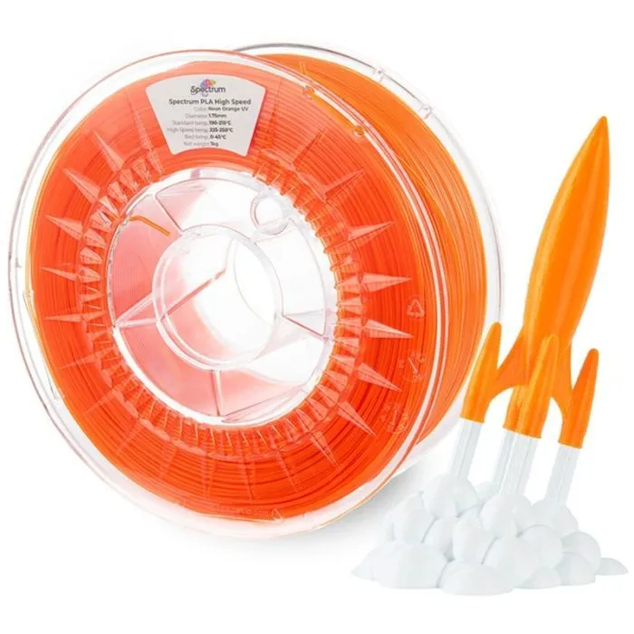 Пластик для 3D-принтера Spectrum PLA HS Premium 1.75mm 1kg Neon Orange UV (81051) изображение 5