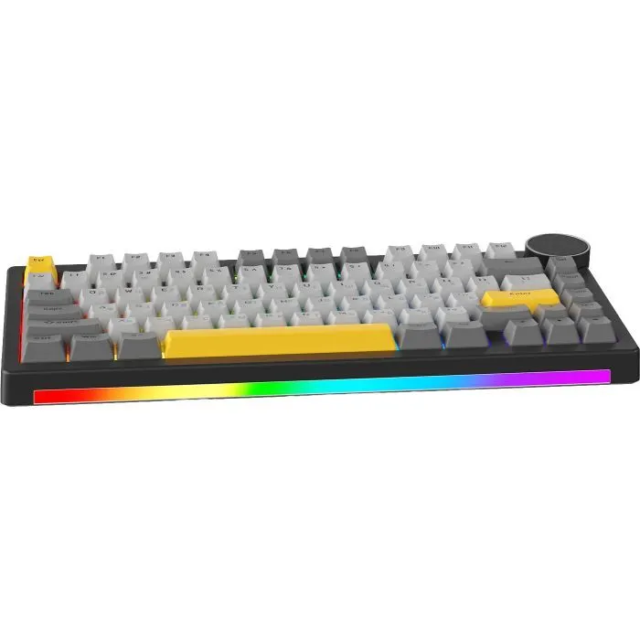 Клавиатура Ajazz AK820 V2 Coconut Flake Switch Wireless/Bluetooth/USB UA Black/Gray/Yellow (AK820-V2-CF-BGY) изображение 2