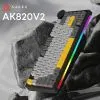 Клавиатура Ajazz AK820 V2 Coconut Flake Switch Wireless/Bluetooth/USB UA Black/Gray/Yellow (AK820-V2-CF-BGY) изображение 5