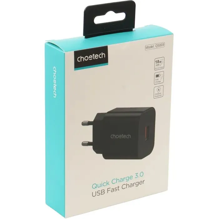 Зарядное устройство Choetech USB QC3.0 18W (Q5003-EU-BK) изображение 3