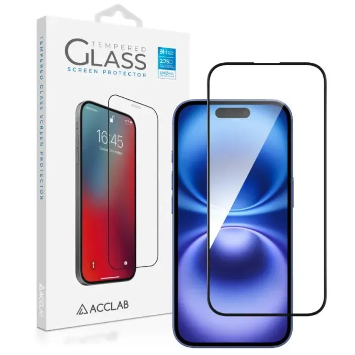 Скло захисне ACCLAB Full Glue ESD Apple iPhone 16 Black (1283126594090)