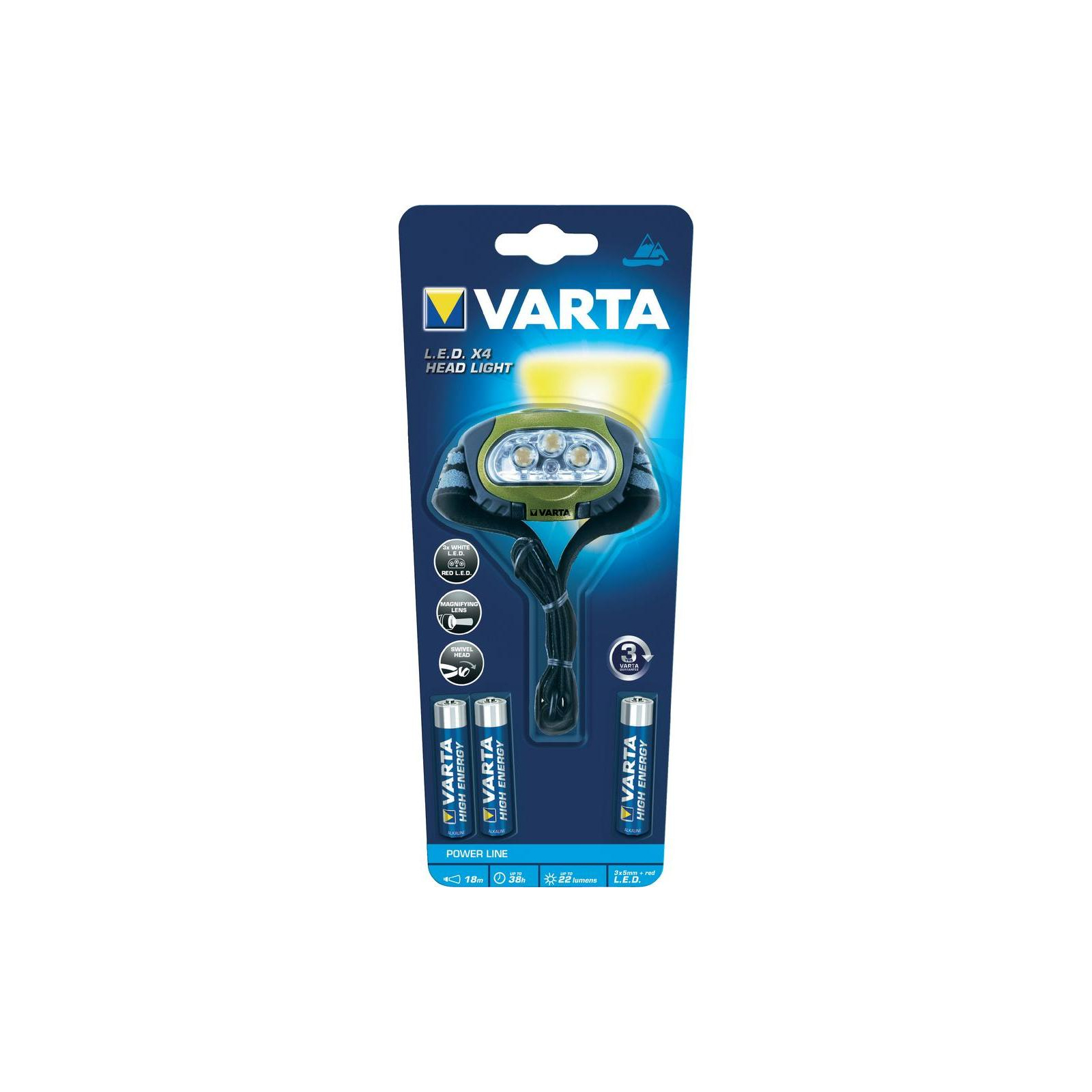 Ліхтар Varta Sports Head Light LED*4 3*AAA (17631101421) зображення 2