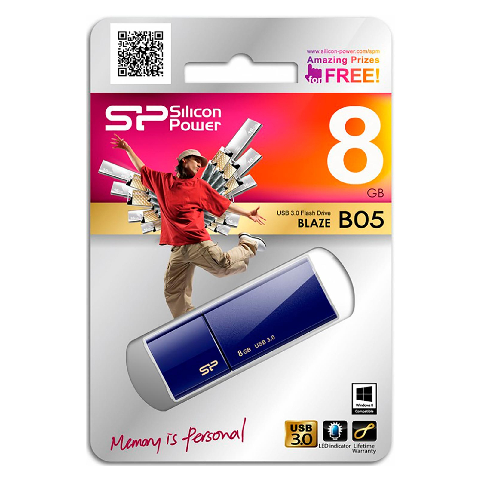 USB флеш накопитель Silicon Power 8GB BLAZE B05 USB 3.0 (SP008GBUF3B05V1K) изображение 5
