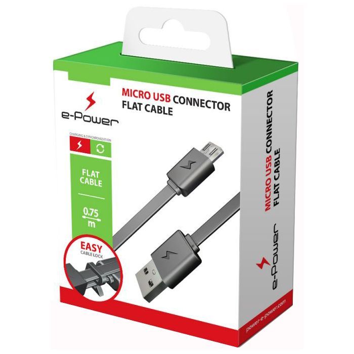 Дата кабель USB 2.0 AM to Micro 5P 0.75m E-power (EP101DC)