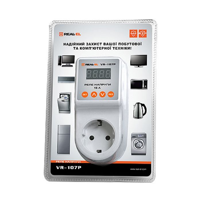 Реле напряжения REAL-EL VR-107P, white (EL122300008) изображение 2