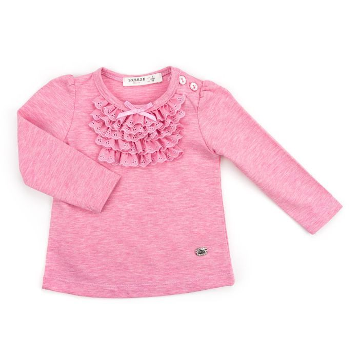 Кофта дитяча Breeze з мереживною оборкою (10040-68G-pink)