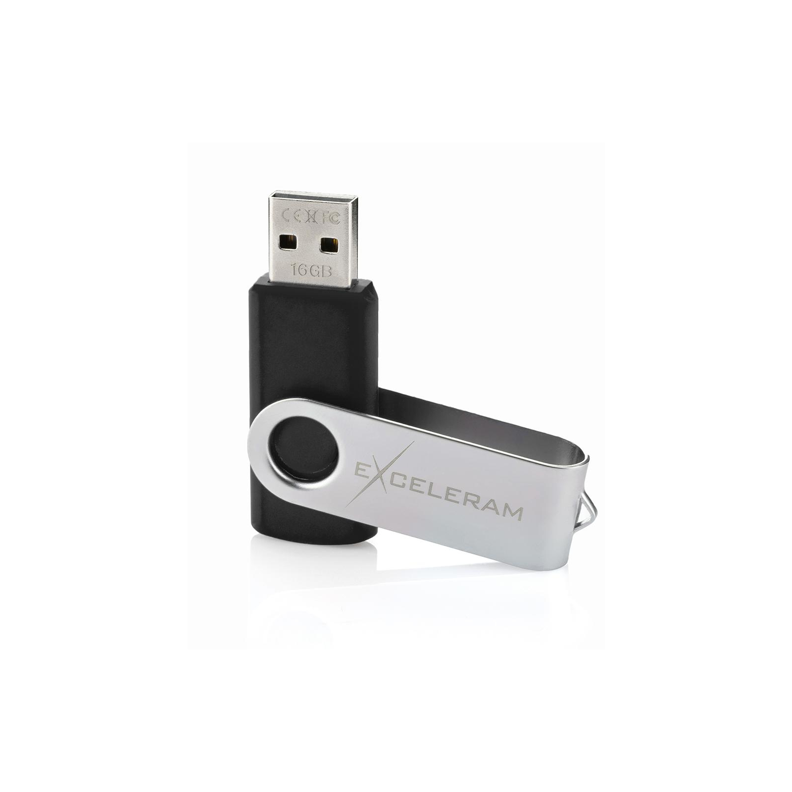 USB флеш накопичувач eXceleram 8GB P1 Series Silver/Black USB 2.0 (EXP1U2SIB08) зображення 3