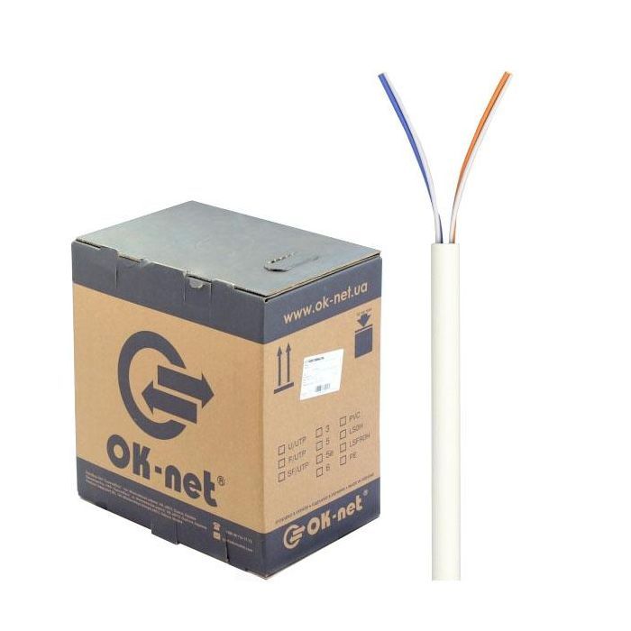 Кабель сетевой OK-Net UTP 305м cat.5e 2 пари (КПВ-ВП (100) 2х2х0,50 / 305)