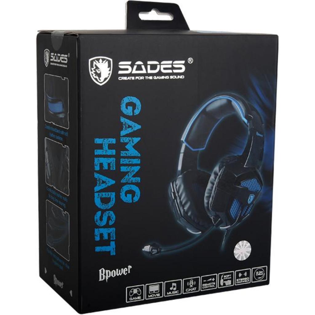 Навушники Sades Bpower Black/Blue (SA739-B-BL) зображення 8