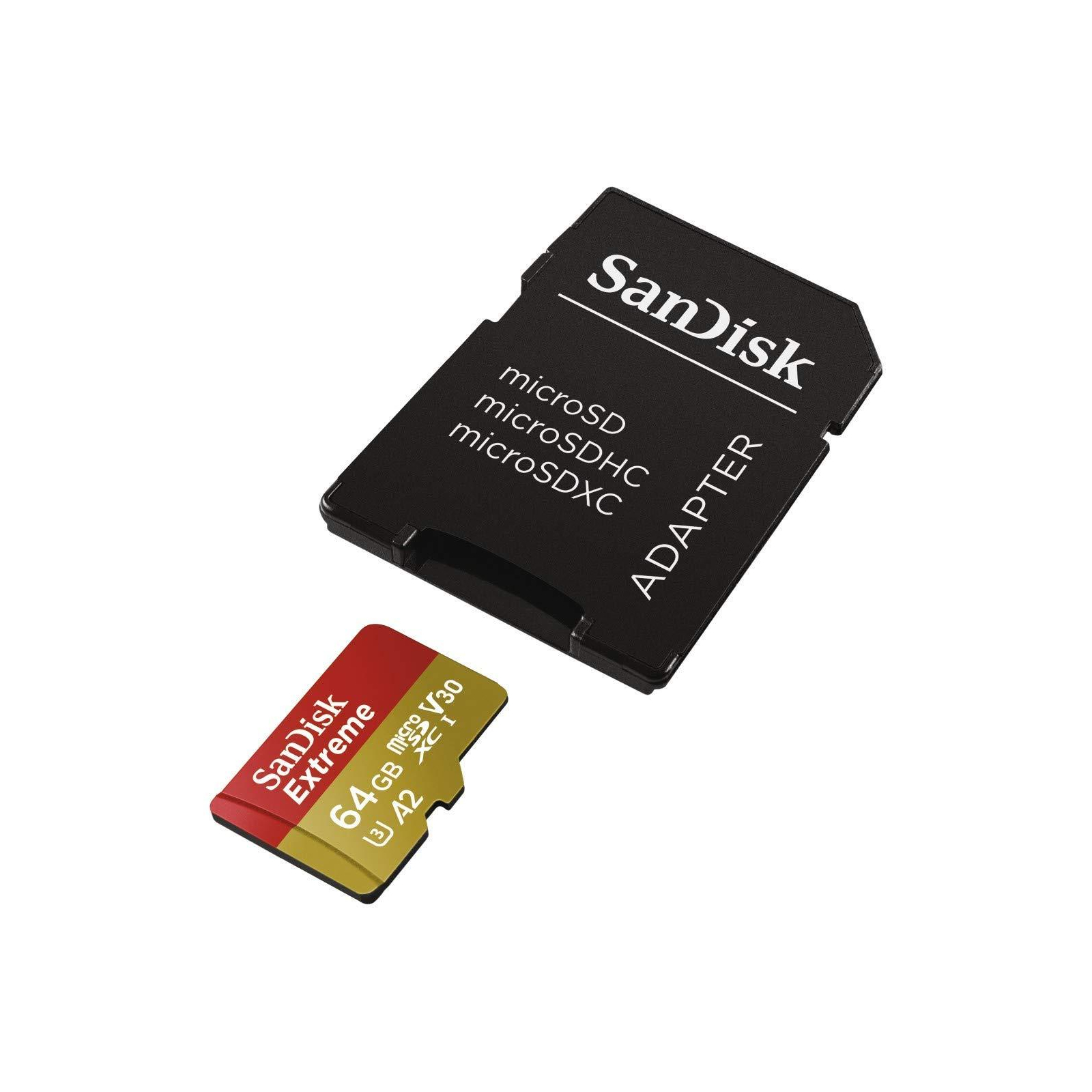 Карта памяти SanDisk 64GB microSD class 10 UHS-I U3 A2 EXTREME (SDSQXA2-064G-GN6AA) изображение 3