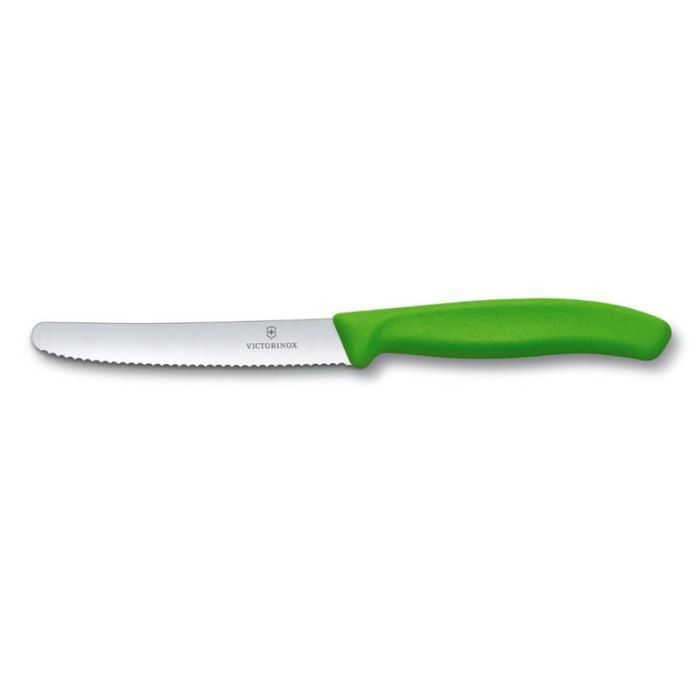 Кухонный нож Victorinox SwissClassic для овощей 8см, волнистое лезвие, черный (6.7433)