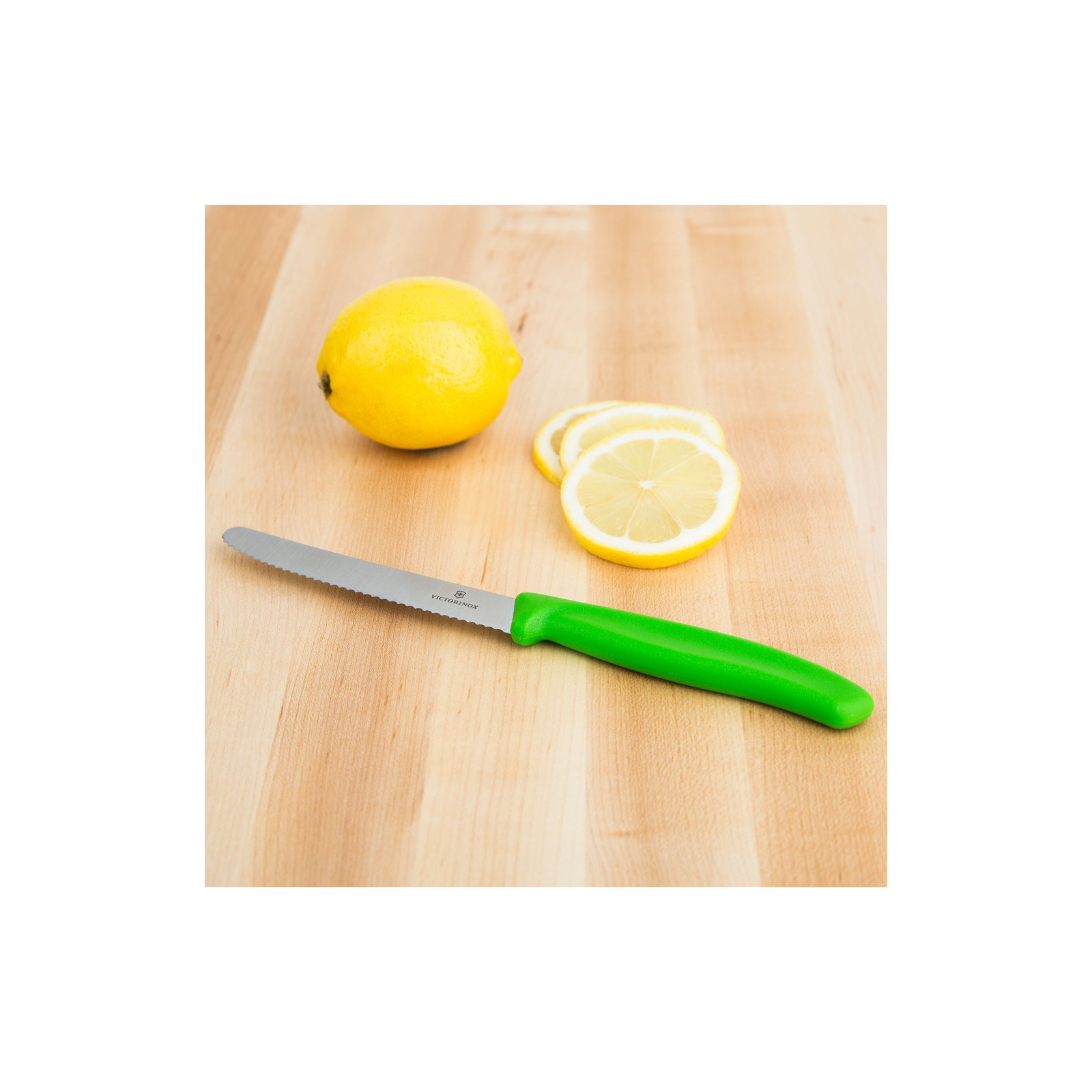 Кухонний ніж Victorinox SwissClassic для овощей 11 см, волнистое лезвие, зеленый (6.7836.L114) зображення 2
