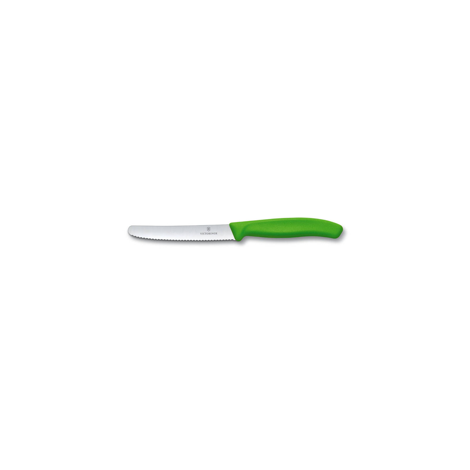 Кухонний ніж Victorinox SwissClassic для овощей 11 см, волнистое лезвие, зеленый (6.7836.L114)