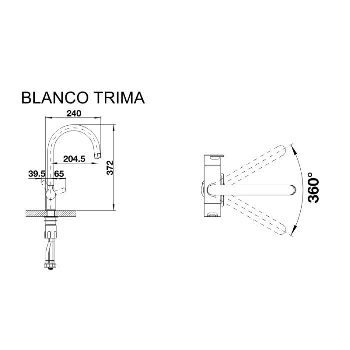 Змішувач Blanco TRIMA ХРОМ (520840) зображення 2