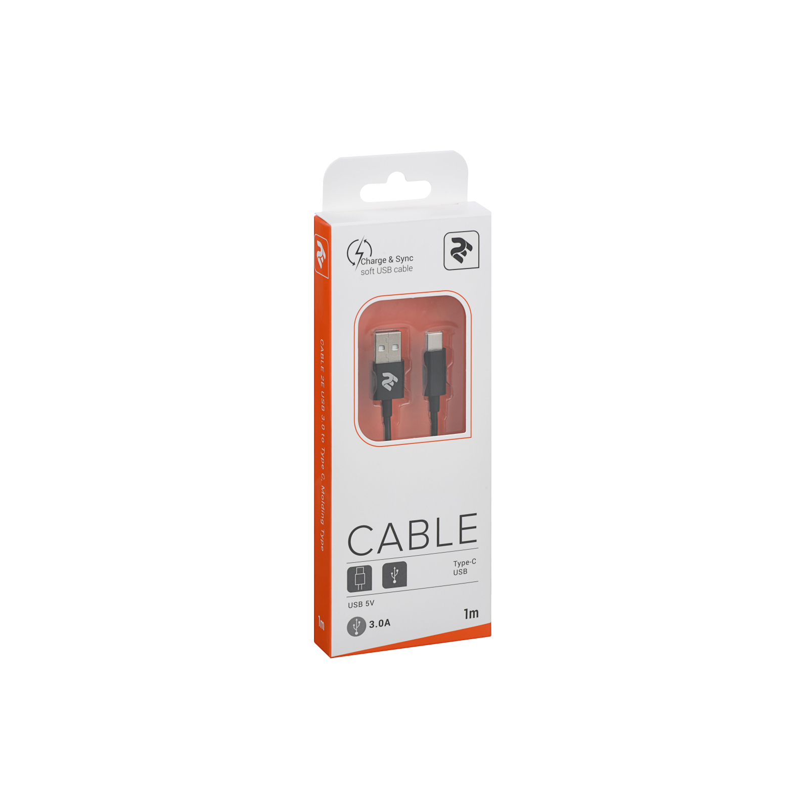 Дата кабель USB 3.0 AM to Type-C 1.0m black 2E (2E-CCTAB-BL) зображення 3