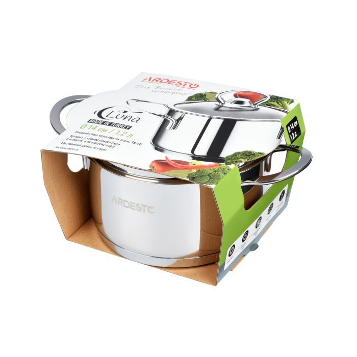Кастрюля Ardesto Luna з кришкою 0,9 л (AR0609S) изображение 4