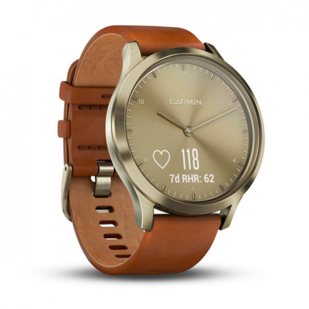 Смарт-часы Garmin Vivomove HR Premium Gold with Light Brown Leather Band (010-01850-15/A5) изображение 5