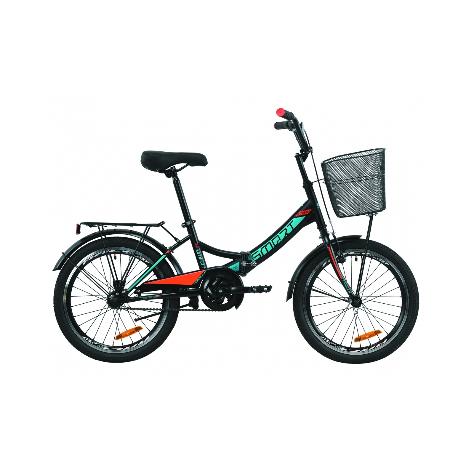 Велосипед Formula 20" SMART Vbr рама-13" St 2020 черно-оранжевый с бирюзовым, (OPS-FR-20-056)