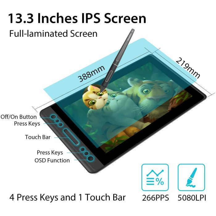 Планшет-монітор Huion Kamvas 13 (GS1331) зображення 3