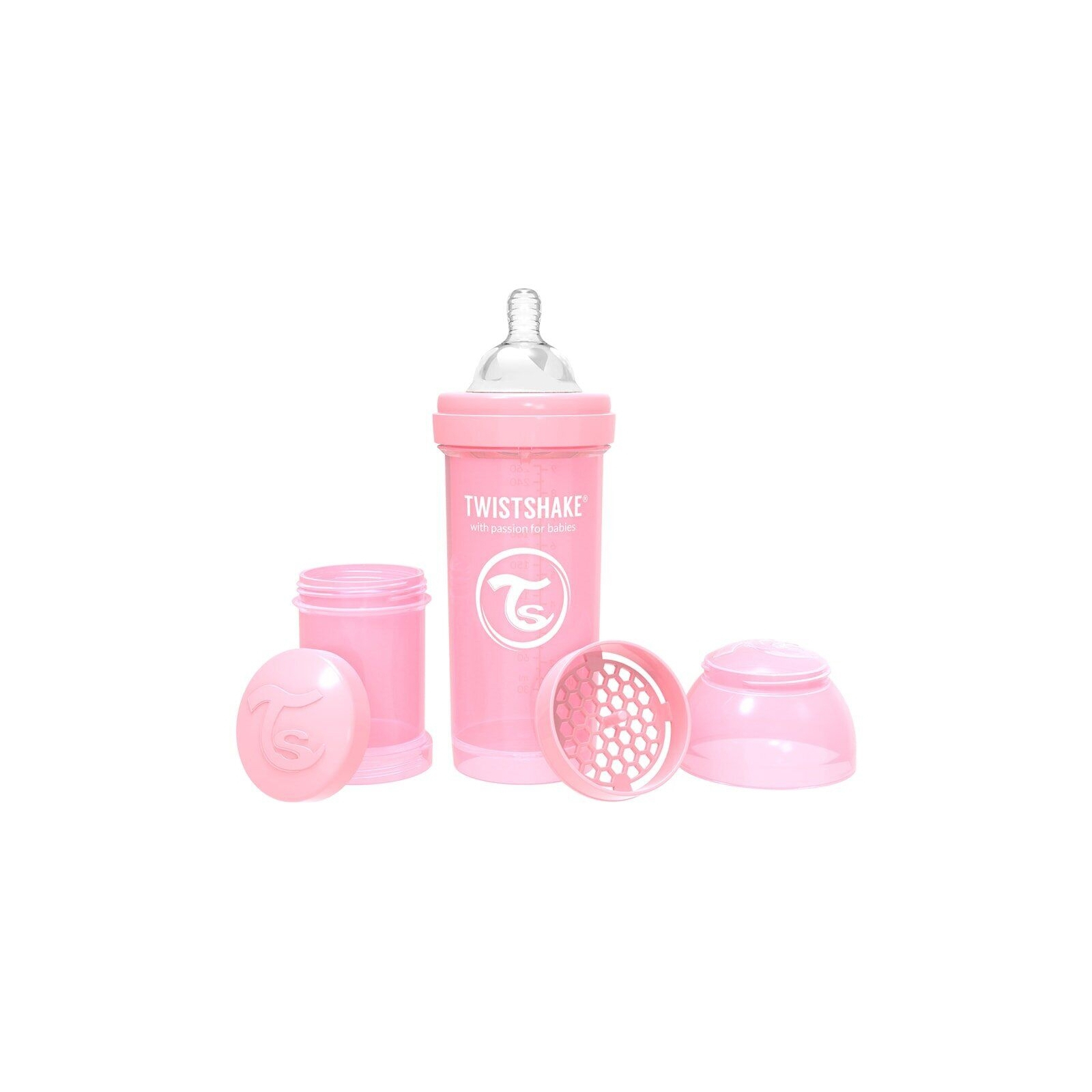 Бутылочка для кормления Twistshake антиколиковая 260 мл, светло-розовая (69863) изображение 2