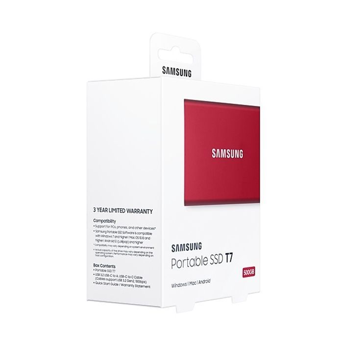 Накопитель SSD USB 3.2 500GB T7 Samsung (MU-PC500R/WW) изображение 9