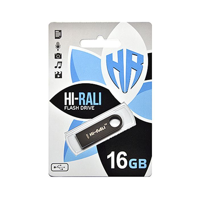 USB флеш накопитель Hi-Rali 16GB Shuttle Series Black USB 2.0 (HI-16GBSHBK)