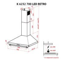 Вытяжка кухонная Perfelli K 6232 IV 700 LED RETRO изображение 8