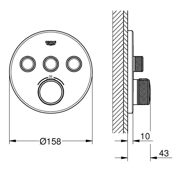 Термостатичний змішувач Grohe GRT SmartControl (29121000) зображення 3