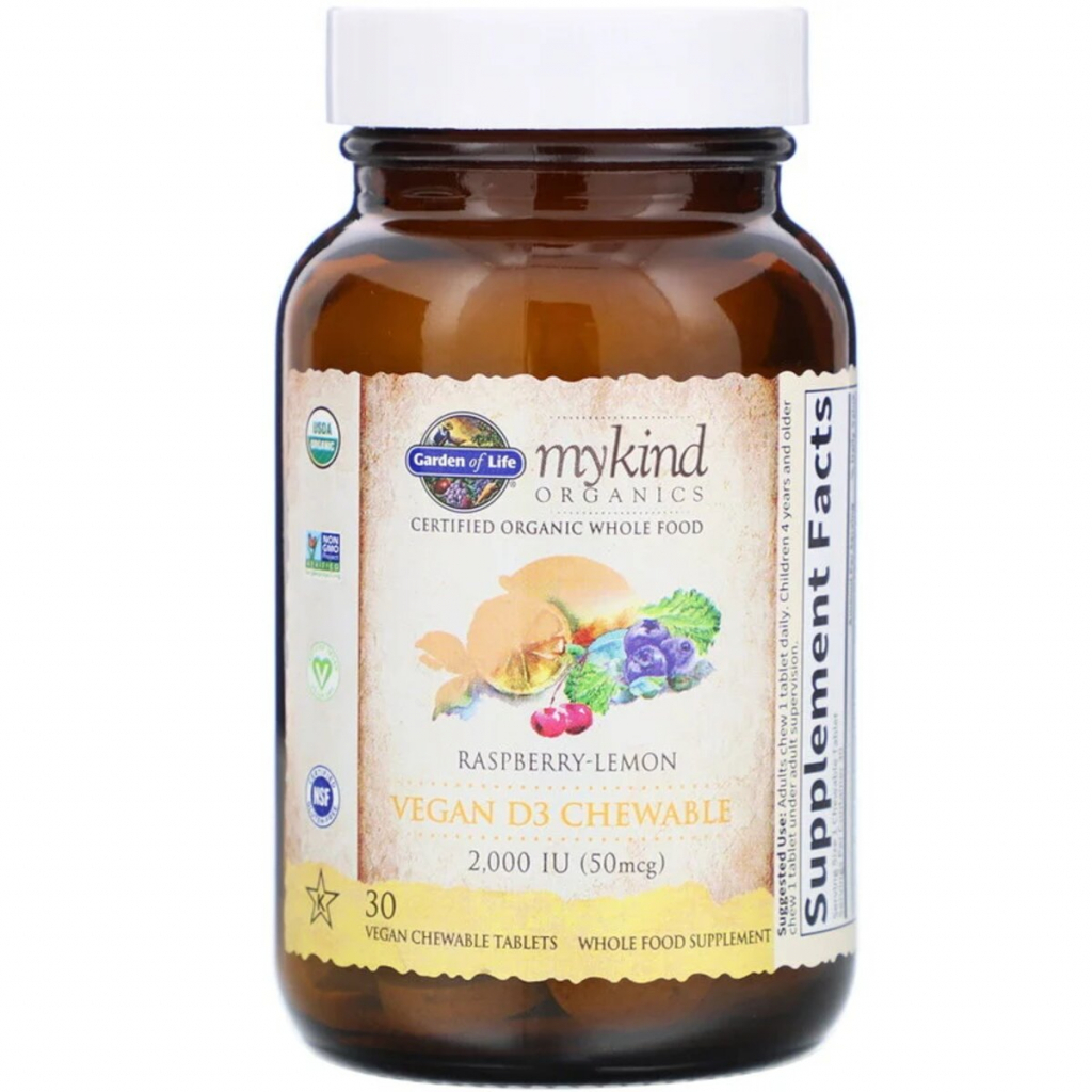Витамин Garden of Life Витамин D3, 2000 МЕ, малиново-лимонный вкус, MyKind Organics (GOL-11861) изображение 2