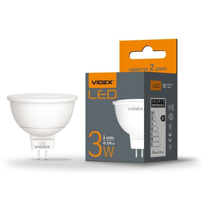 Лампочка Videx MR16e 3W GU5.3 4100K 220V (VL-MR16e-03534) изображение 2