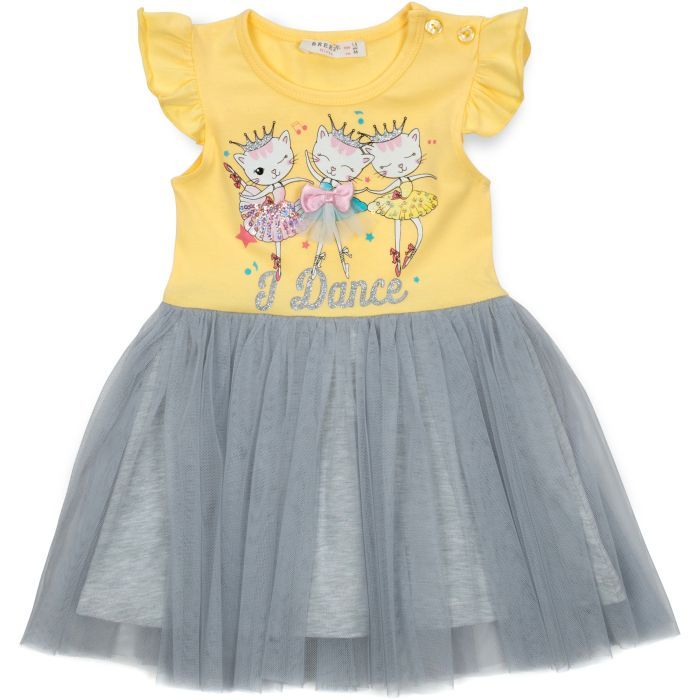 Платье детское Breeze с котиками (14368-86G-yellow)