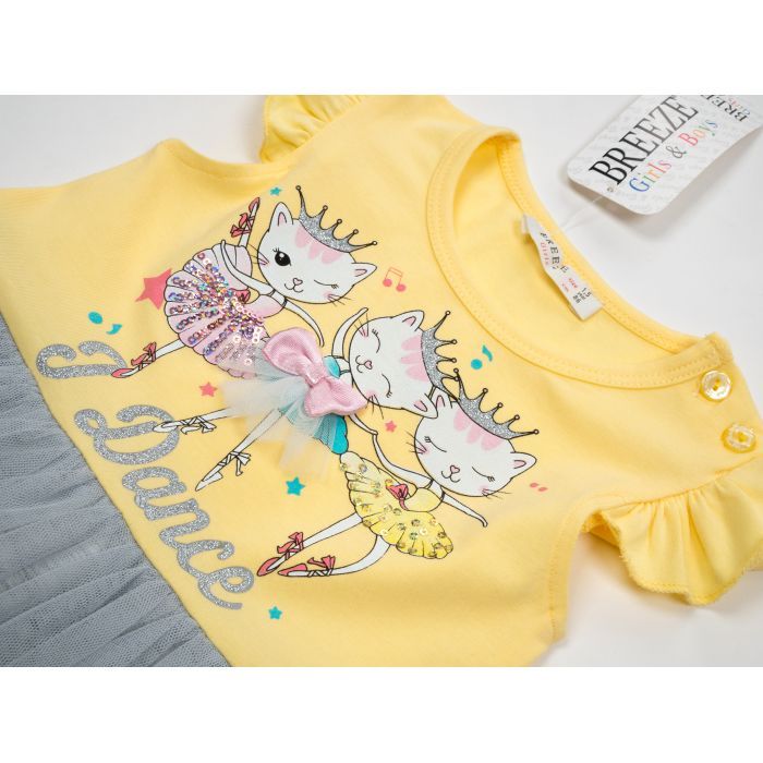 Платье детское Breeze с котиками (14368-86G-yellow) изображение 3