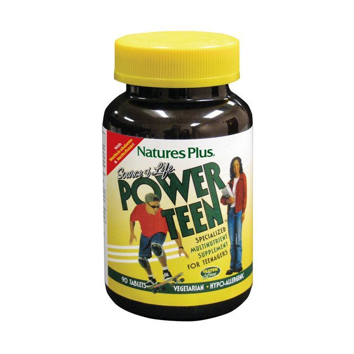 Мультивітамін Natures Plus Мультивітаміни для Підлітків, Power Teen, 90 таблеток (NAP-29991)