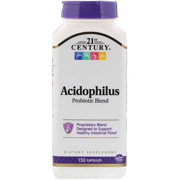 Пробиотики 21st Century Смесь пробиотиков Acidophilus, 150 капсул (CEN-22928)
