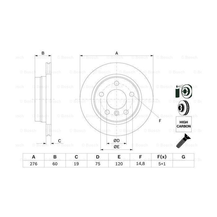 Тормозной диск Bosch 0 986 478 642 изображение 5
