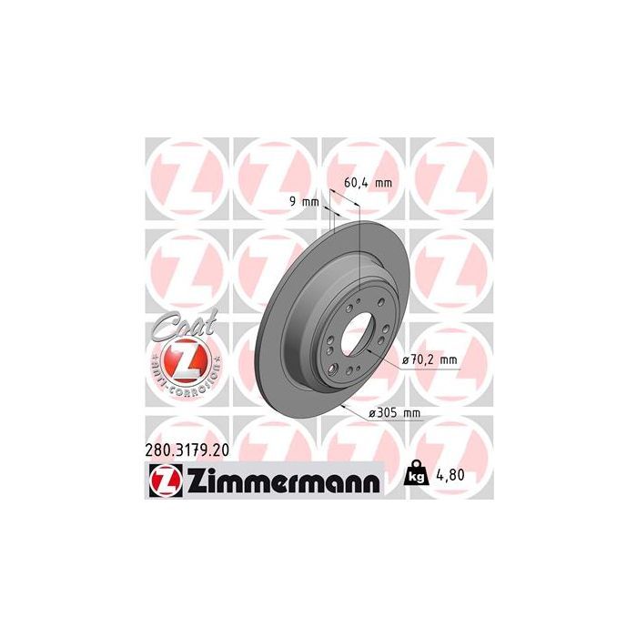 Тормозной диск ZIMMERMANN 280.3179.20