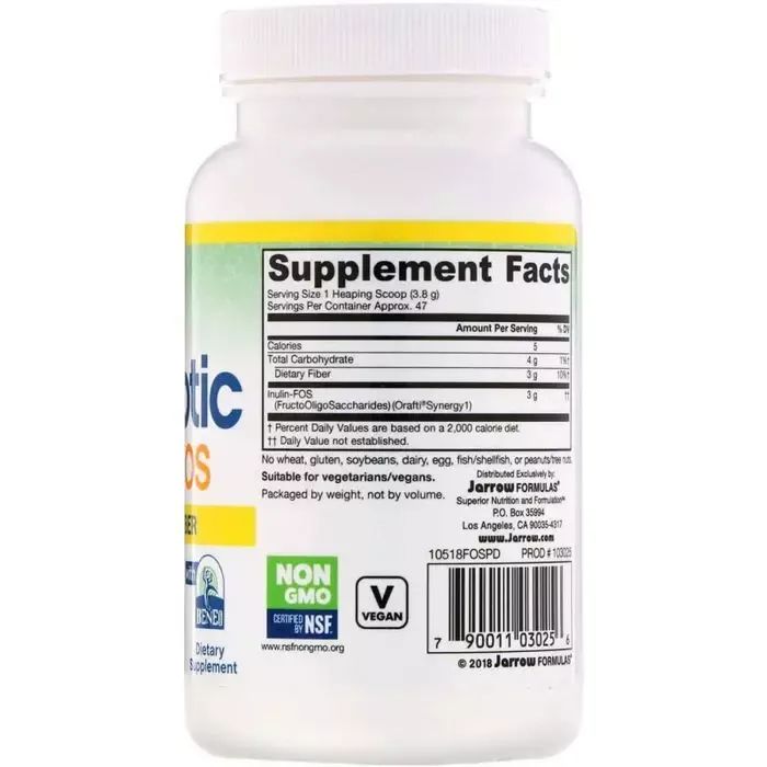 Пробиотики Jarrow Formulas Пребиотик Инулин, Prebiotic Inulin FOS, порошок, 180 гр. (JRW-03025) изображение 2