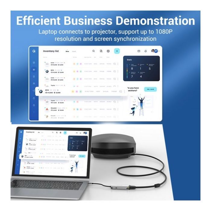 Концентратор Vention USB3.1 Type-C --> HDMI/VGA/USB 3.0/PD 100W Hub 4-in-1 (TOAHB) зображення 8