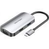 Концентратор Vention USB3.1 Type-C --> HDMI/VGA/USB 3.0/PD 100W Hub 4-in-1 (TOAHB)