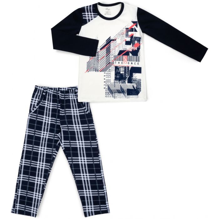 Піжама дитяча BiyoKids з довгим рукавом (5529-98B-blue)