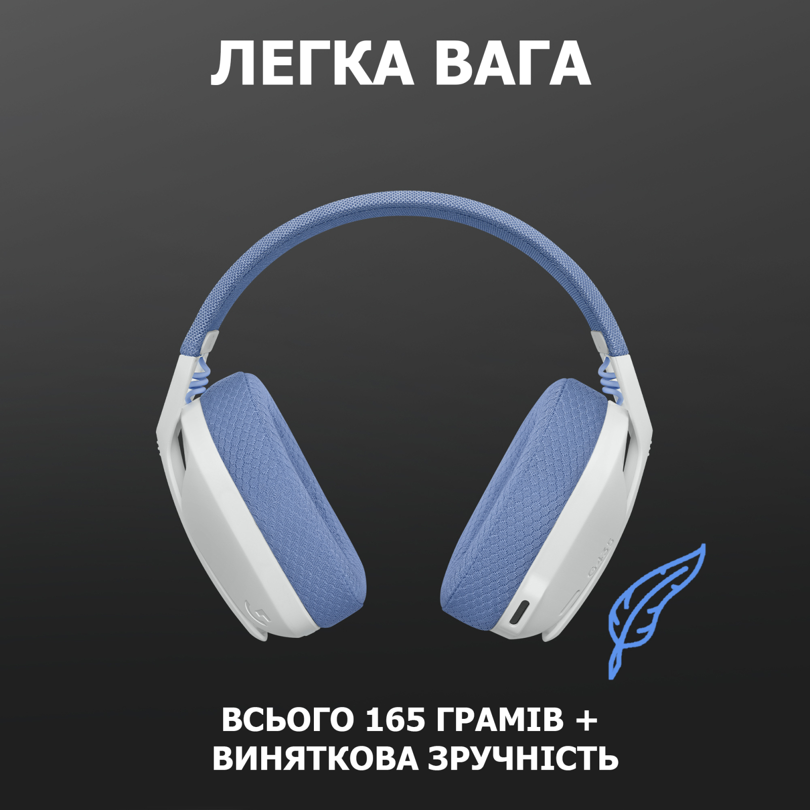 Навушники Logitech G435 Lightspeed Wireless Gaming Headset White (981-001074) зображення 5