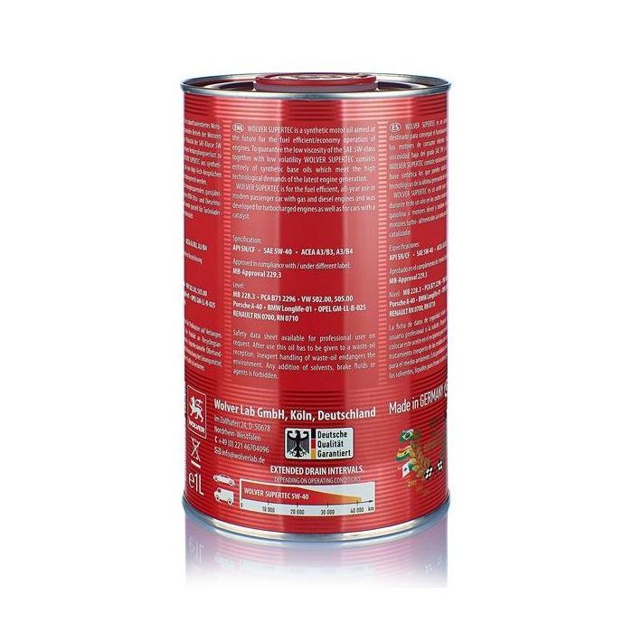 Моторное масло Wolver Ultratec 5W-40 1л (4260360940835) изображение 2