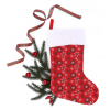 Украшение декоративное ColorWay Носок для подарков Merry Christmas Снежинки 38 см Red (CW-MCS38RED)