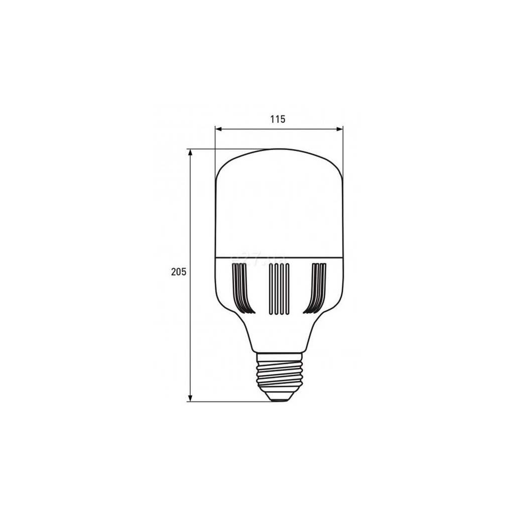 Лампочка EUROELECTRIC Plastic 40W E27 6500K 220V (LED-HP-40276(P)) изображение 3
