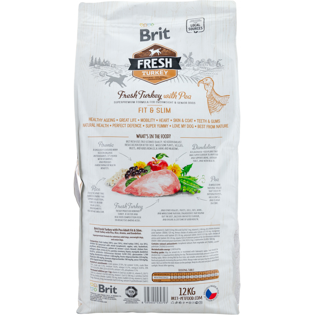 Сухий корм для собак Brit Fresh Turkey/Pea Light Fit and Slim Adult 12 кг (8595602530793) зображення 2