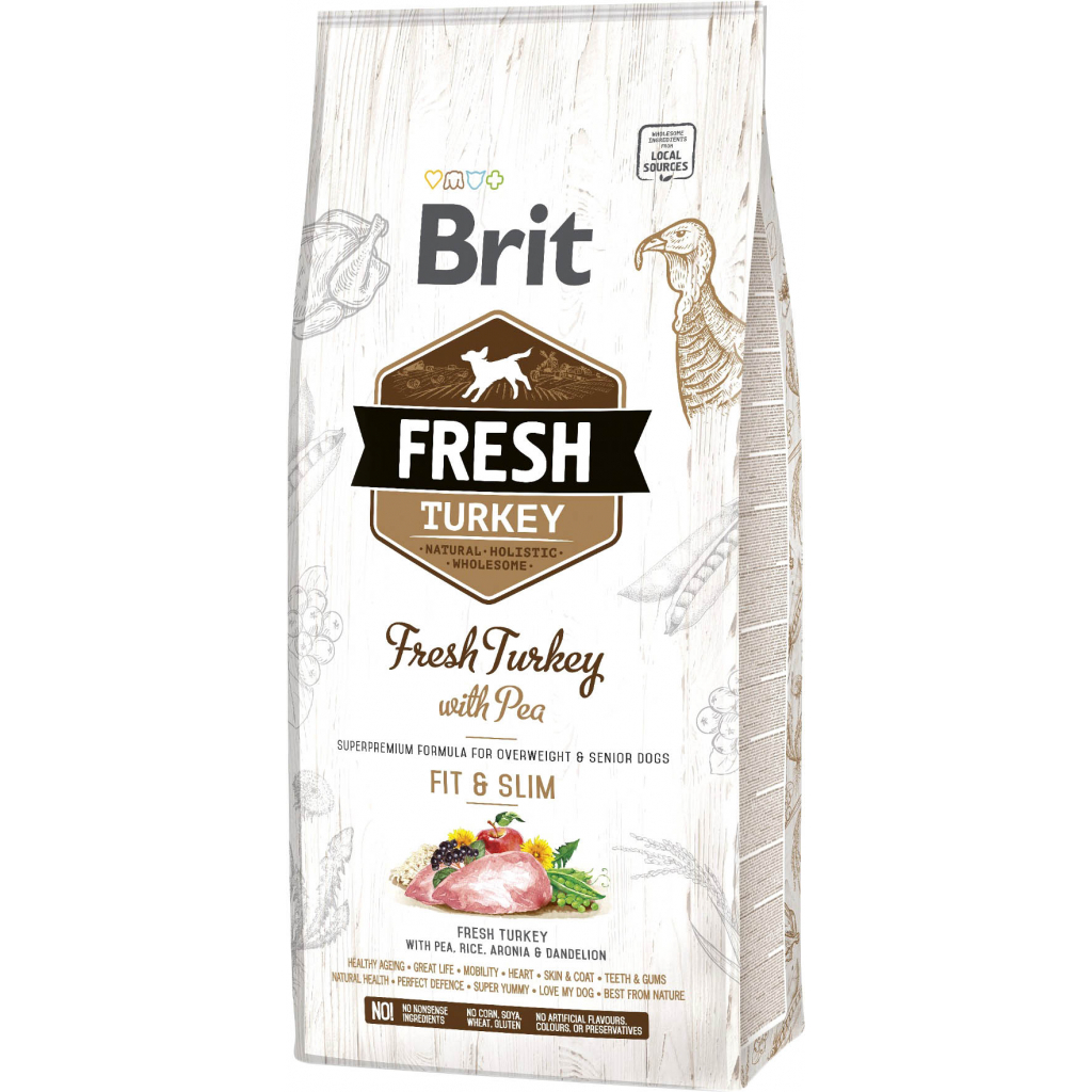 Сухой корм для собак Brit Fresh Turkey/Pea Light Fit and Slim Adult 2.5 кг (8595602530809)