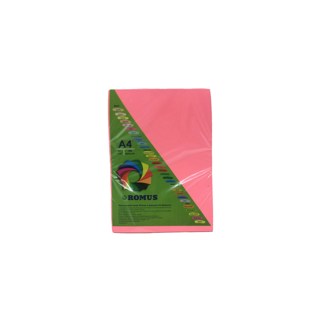 Папір Romus A4 80 г/м2 100sh Neon pink (R50720)