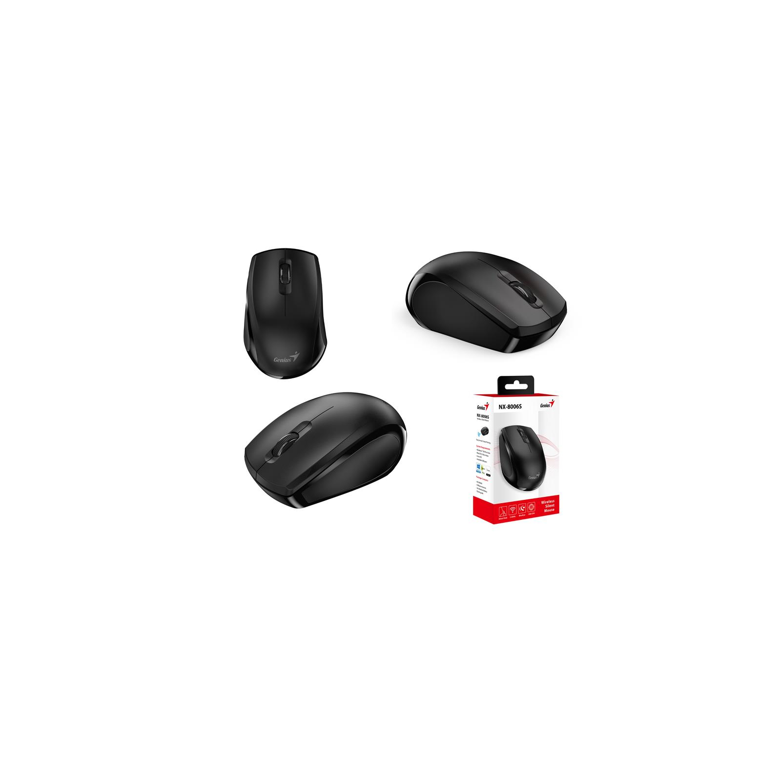 Мышка Genius NX-8006 Silent Wireless Red (31030024401) изображение 5