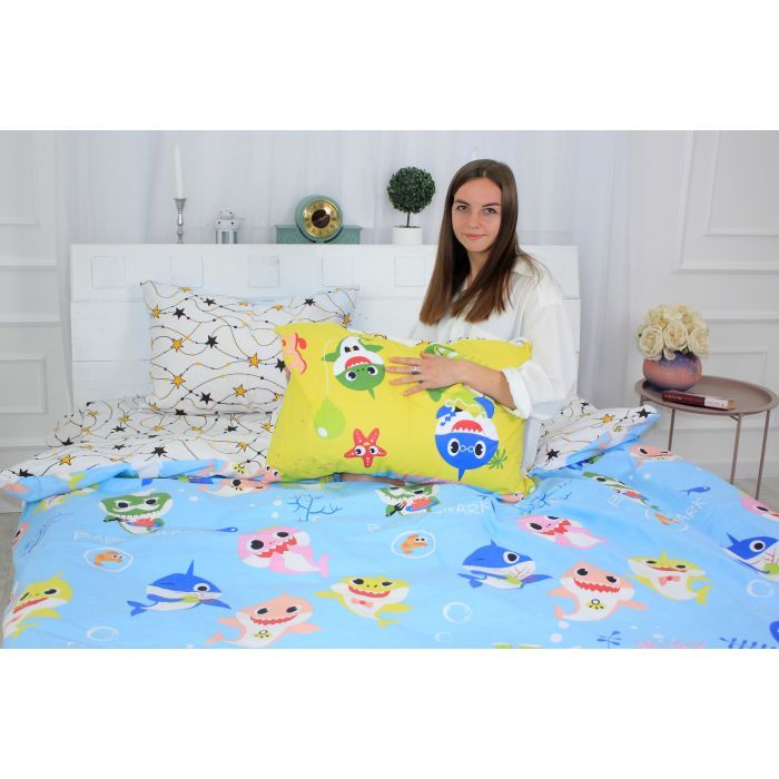 Постільна білизна MirSon Бязь 17-0522 Sharks are fun Сімейний 160x220 (2200003659085) зображення 3