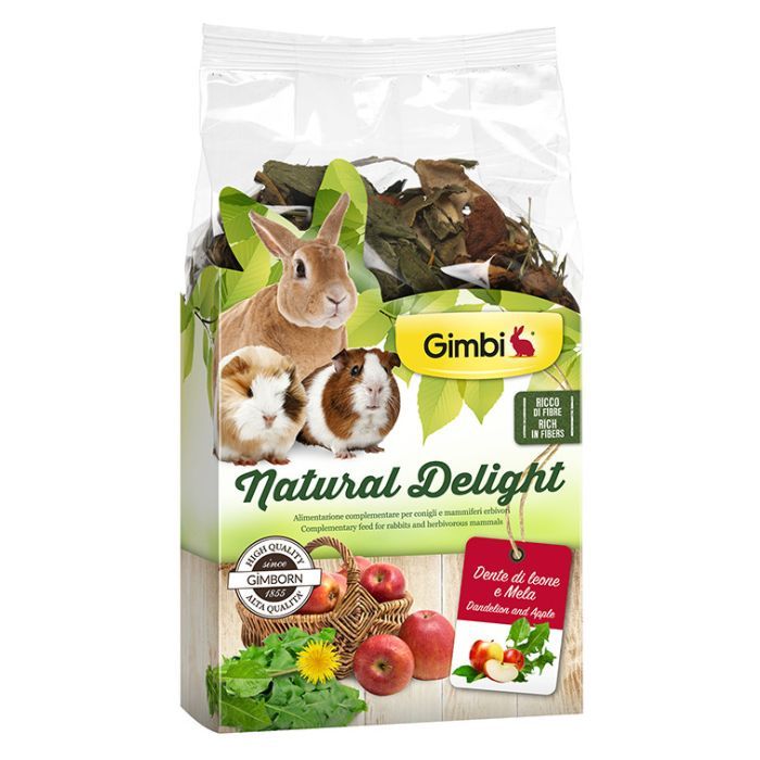 Лакомство для грызунов GimBi Natural Delight одуванчика и яблоки 100 г (4002064210162)